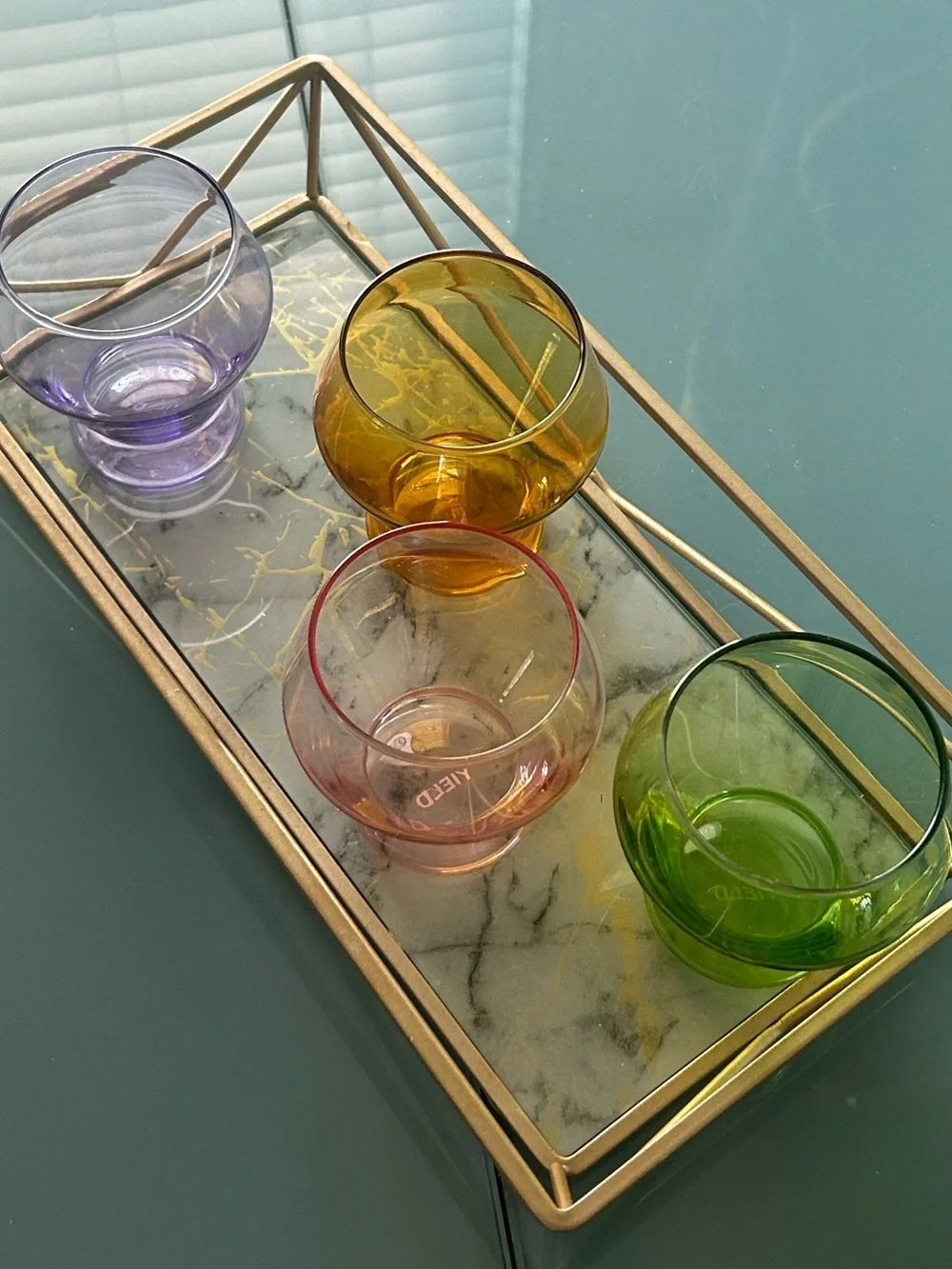 Yield Millennium Collection Stemless Glasses Set 4 Barware Glassware Home Decor